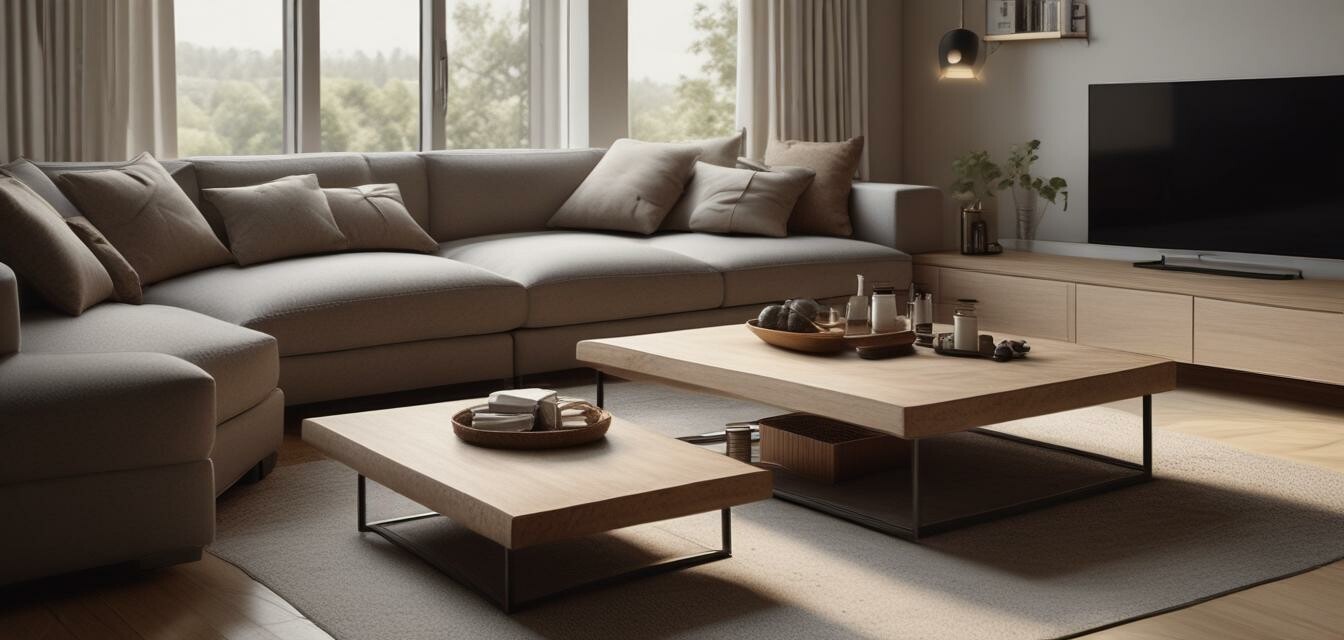 Space-saving living room with a small coffee table