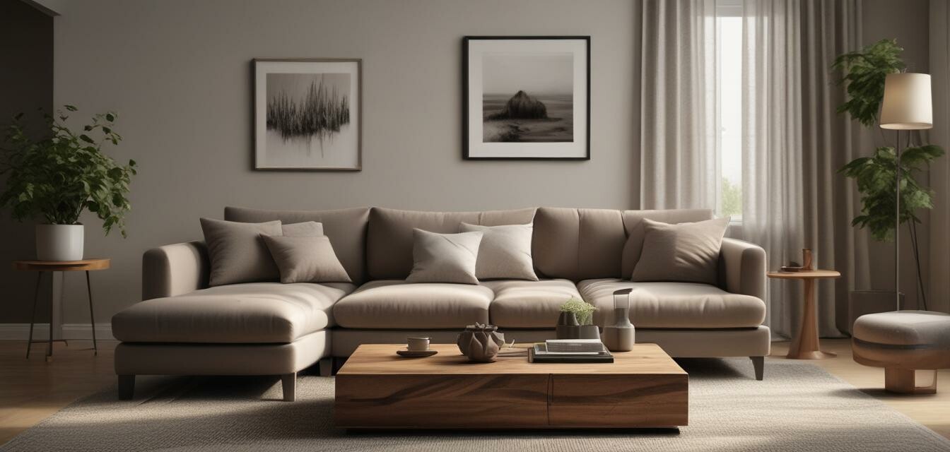 Wood Coffee Table in a Living Room